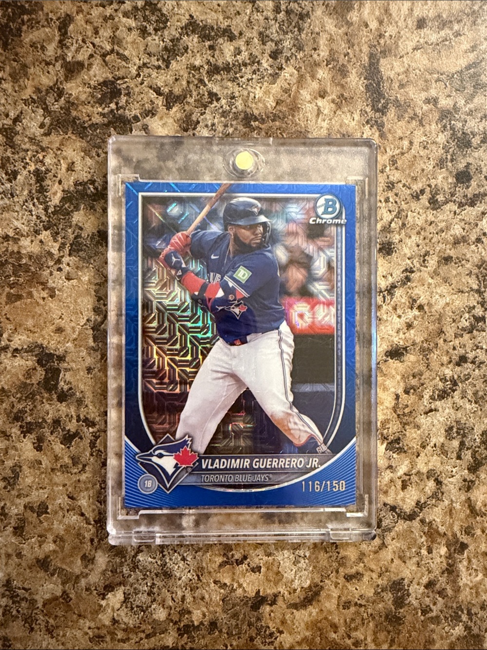 Vladimir Guerrero Jr. Bowman Chrome Blue Mojo Refractor #116/150 Baseball Card